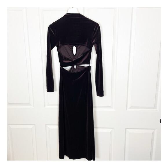 A.L.C. Maeve Java Brown Cut Out Velvet Midi Dress NWT - Picture 6 of 12